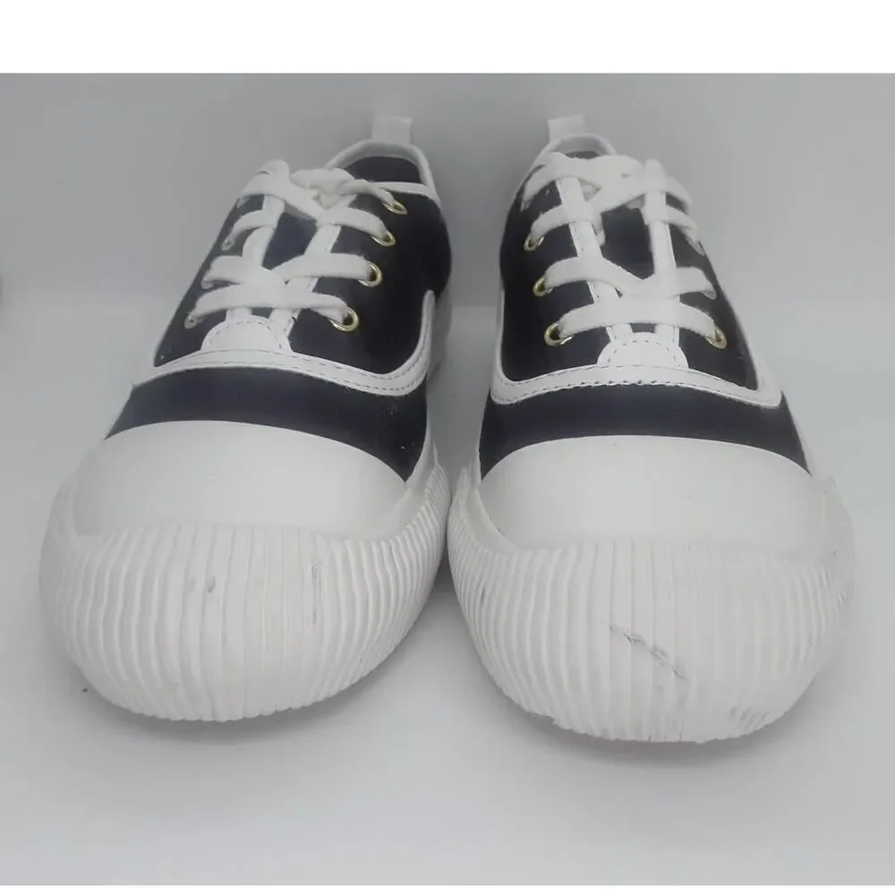 MIX No. 6 Designer Women's Pre-owned Blakc & White Lace-up Sneakers - sz. 7M